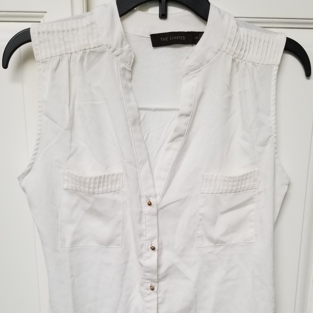 The Limited White tank button down shirt